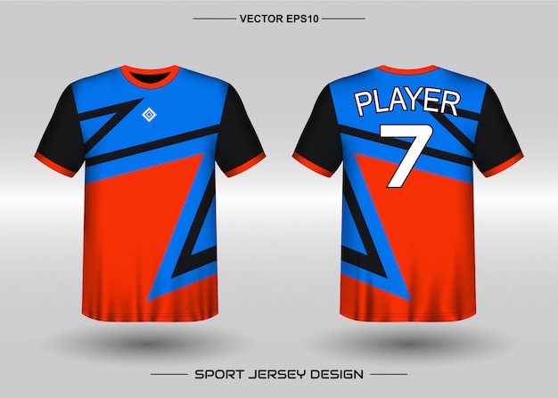 Sports jersey design template for soccer team