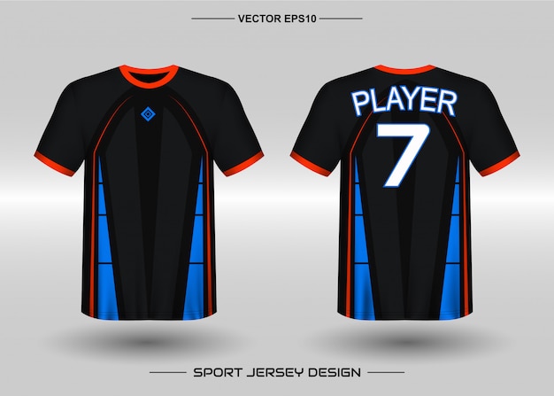 Sports jersey design template for soccer team