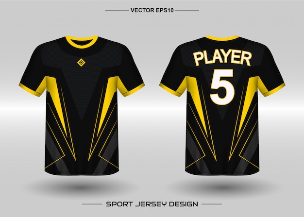 Premium Vector  Yellow sports jersey template for team uniforms and soccer  t shirt design