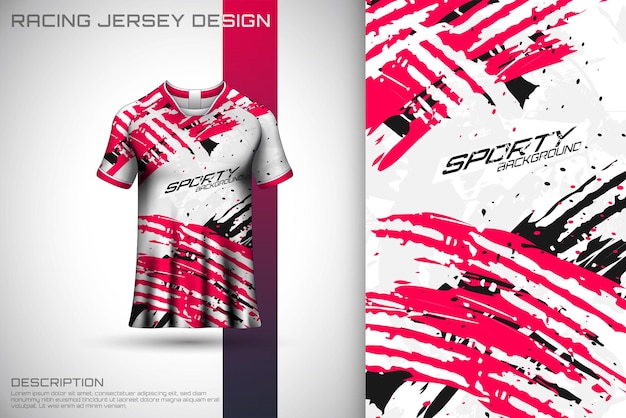 Sports jersey design vector mockup. sports design for football, racing, gaming jersey. vector.