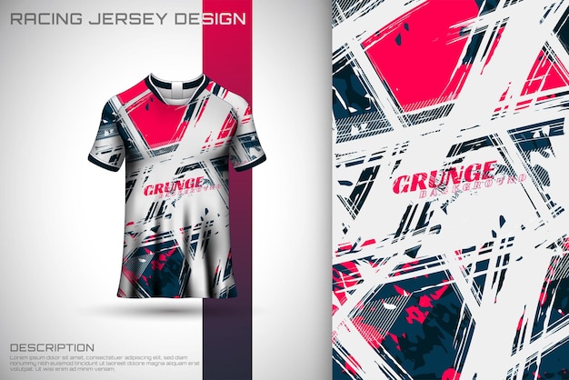 Sports jersey design vector mockup. Sports design for football, racing, gaming jersey. Vector.