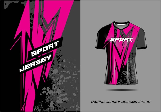 Sports jersey pink grunge texture background for premium soccer cycling jersey soccer game Vector