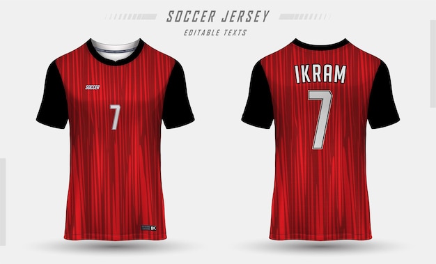 スポーツ ジャージー サッカー フットボール クリケット ブラックレッド