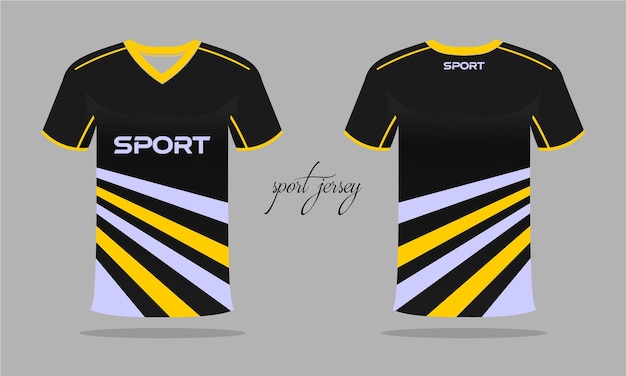 Maglia sportiva e modello di t-shirt design in jersey sportivo. design sportivo per calcio, corse, giochi