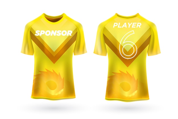 Premium Vector  Sports yellow jersey template sport t shirt sublimation  design