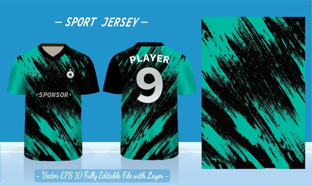 Sports jersey template for team uniforms can be used for badminton football in front and back view