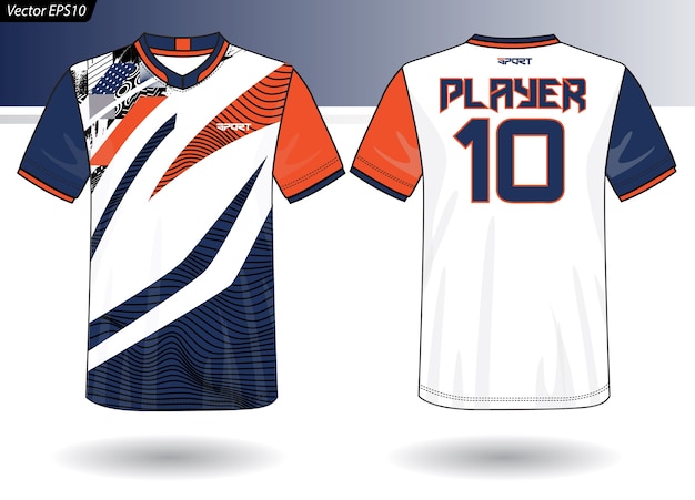 Vector sports jersey template for team uniforms