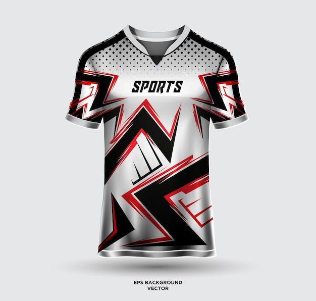 Sports jersey and tshirt design vector Soccer jersey mockup for racing gaming jersey football Uniform front view