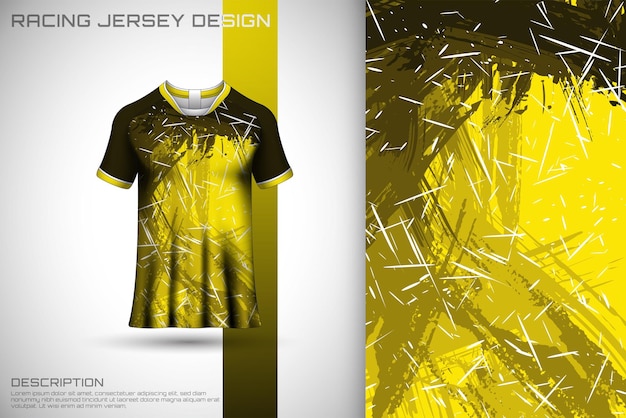 Sports jersey and tshirt template Sports design for football racing gaming jersey Vector