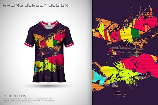 Sports jersey and tshirt template sports design for football racing gaming jersey vector