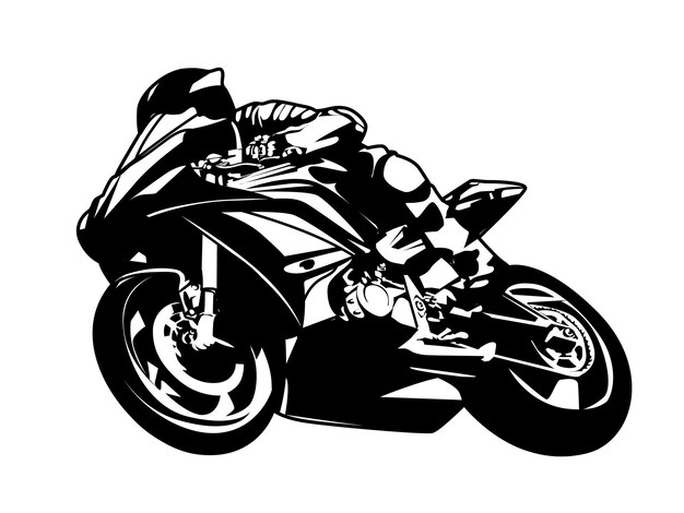 Vettore illustrazione vettoriale della silhouette di una motocicletta sportiva