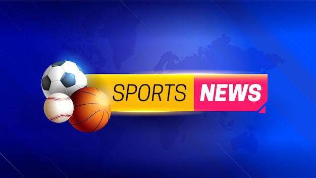 Sports news with abstract background and sports elements