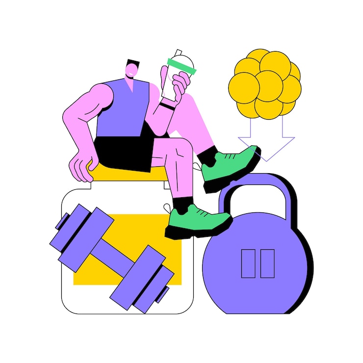 Vector sports nutrition abstract concept vector illustration