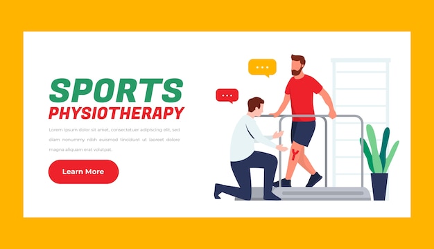 Vector sports physiotherapy horizontal banner