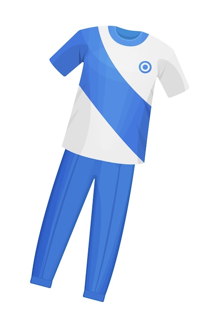 Sports playing and training clothes for cricket classes in the gym during training Sports uniform tshirt and pants for cricket a quick team game Vector illustration isolated