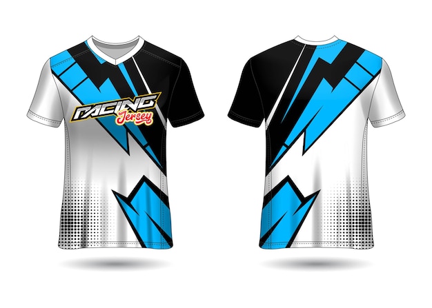 Sports racing  jersey design template for team uniforms