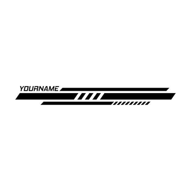 Sports racing stripes Sports car moto boat stickers striped vehicle tuning bars flat vector