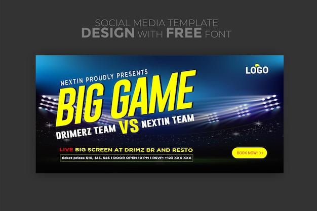 Vector sports schedule flyer and social media banner