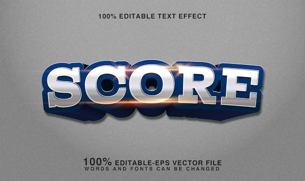 Sports score 3d text style effect