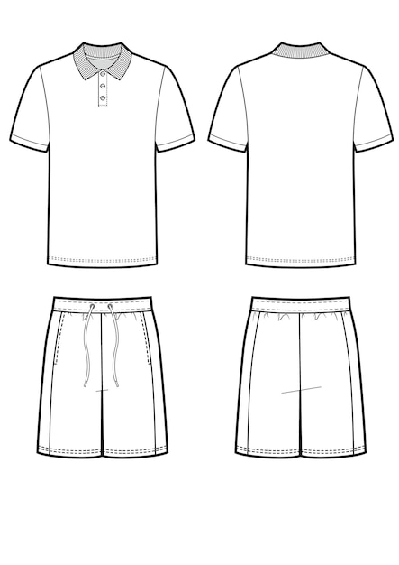 Sports series Team football uniform shorts and jersey Blank template