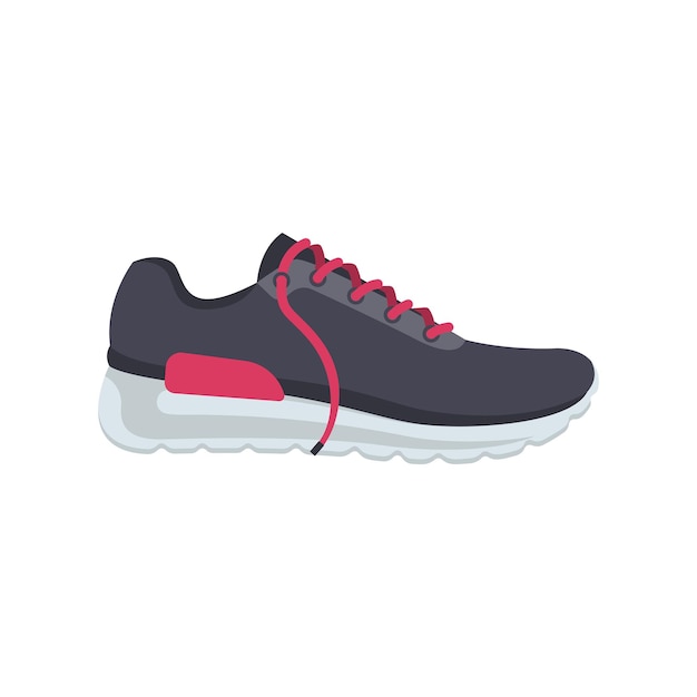 sports shoes cartoon icon fashionable stylish woman sneakers with pink shoelaces