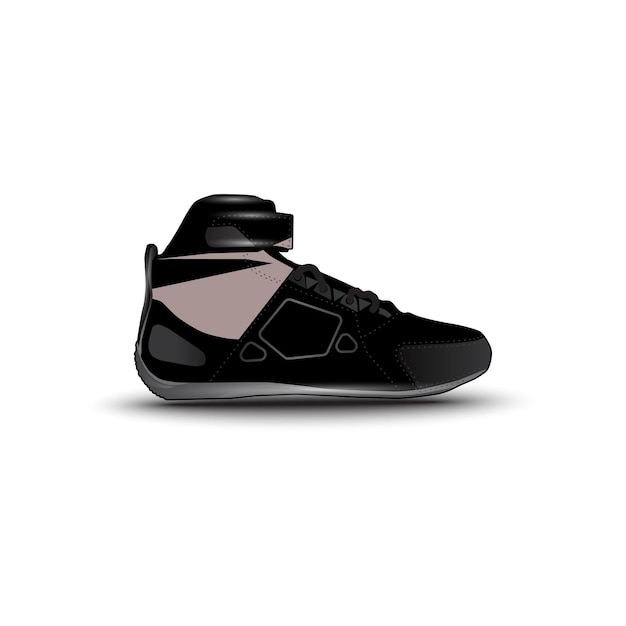 Vector sports shoes with abstract racing vector motifs