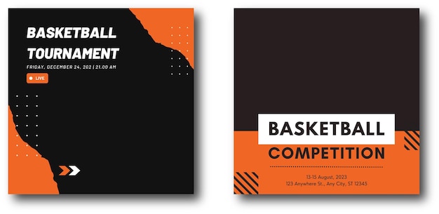 sports social media post design template premium vector