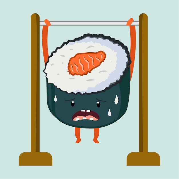 Mascotte di sushi sportivo