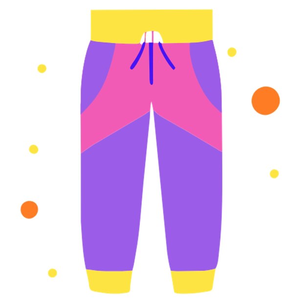 Vector sports trackpants icon colored shapes