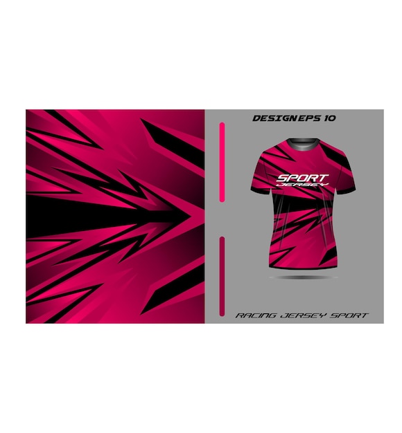 Sports tshirt design for cycling racing jersey football game dark red and black gradient vector