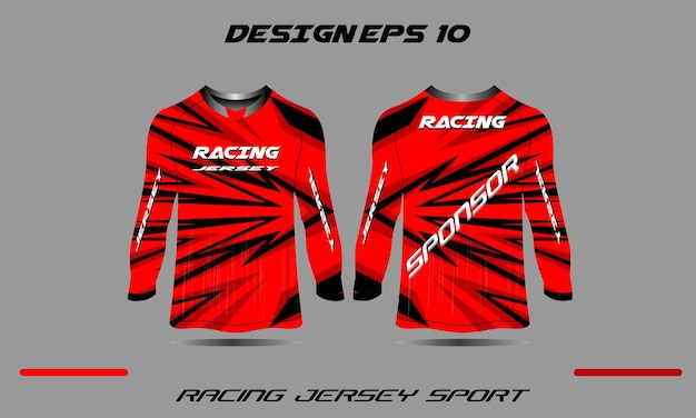 빨간색과 검은색 벡터 축구 게임 사이클링 레이싱 저지를 위한 스포츠 티셔츠 디자인