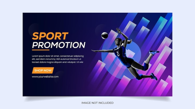 Sports web banner or social media cover design template