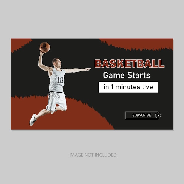 sports you tube video thumbnail modern lookvector concept basketball coaching thumbnail
