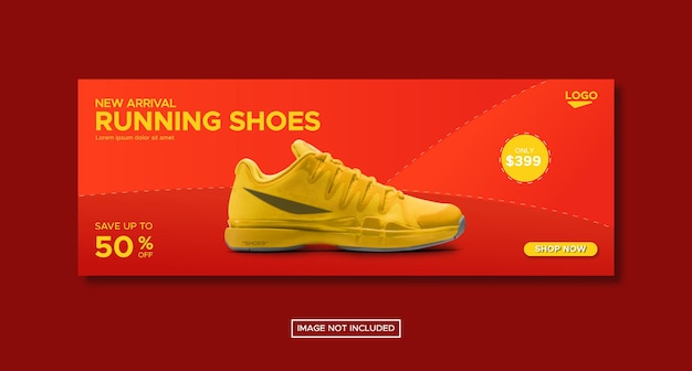 Vector sportschoenen promotie social media post banner