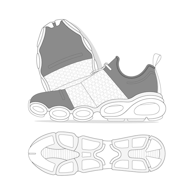Sportschoenen voor mannen vector mockup sjabloon