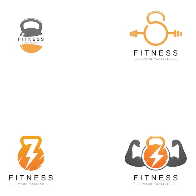 Sportschool fitness barbell logo vector pictogrammalplaatje