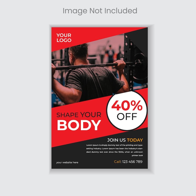 Vector sportschool fitness flyer en poster ontwerpsjabloon