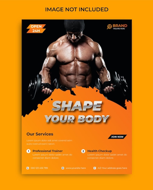 Sportschool fitness flyer en poster sjabloonontwerp