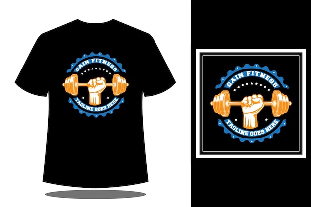 Vector sportschool fitness tshirt vector ontwerpsjabloon