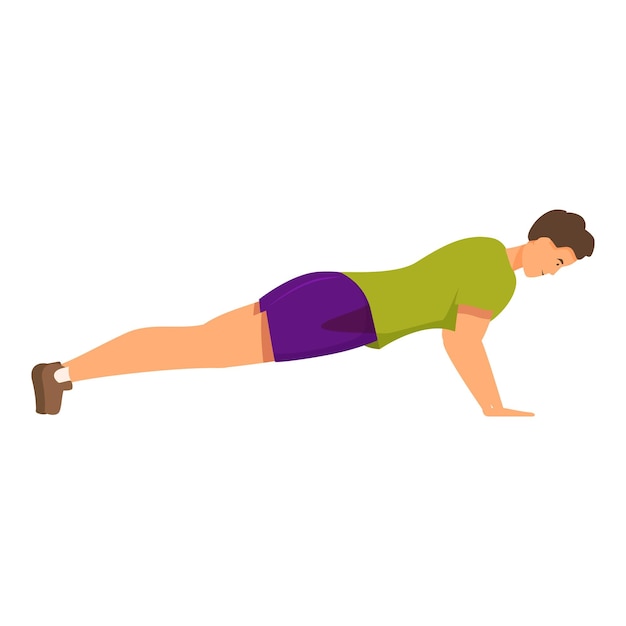 Sportsman doing push ups with straight body during training