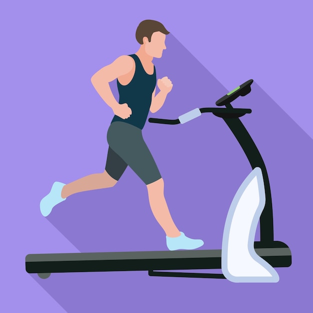 Sportsman treadmill icon flat illustration of sportsman treadmill vector icon for web design