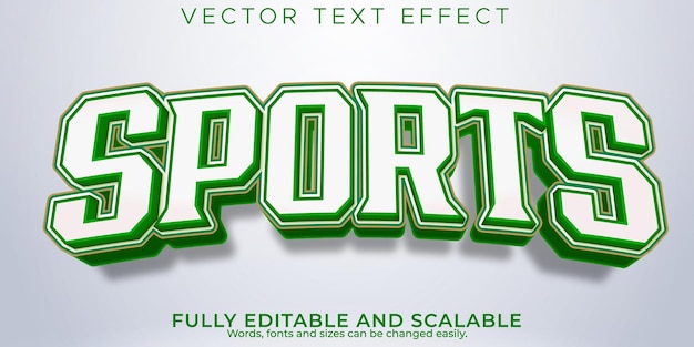 Vector sportteksteffect, bewerkbare basketbal- en voetbaltekststijl