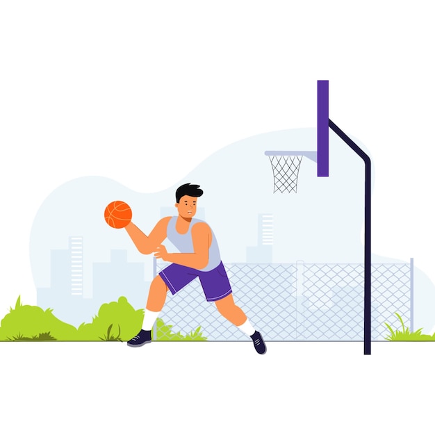 ポスターやグラフィックのためのスポーツテーマのイラストビジュアル