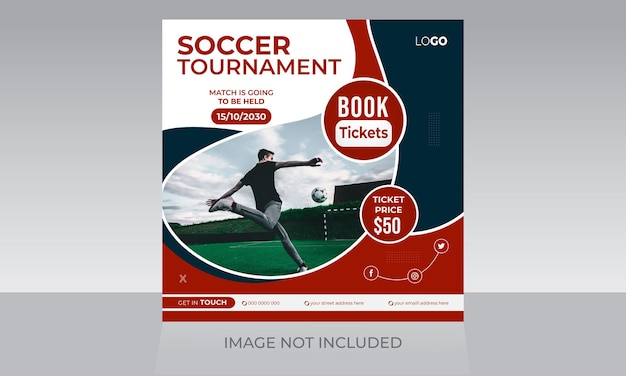 Sporttoernooi Kampioenschap social media post ontwerpsjabloon