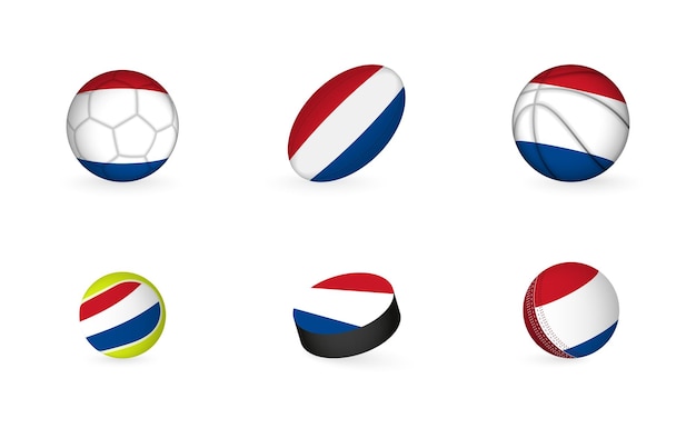 Sportuitrusting met vlag van Nederland Sport icon set
