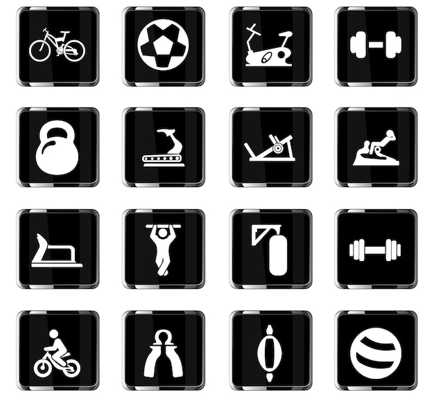 Sportuitrusting vector iconen voor gebruikersinterface ontwerp