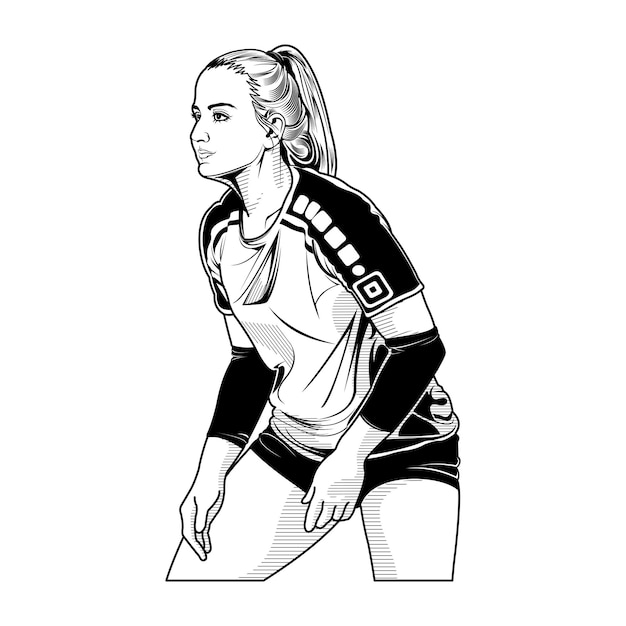 Sportvrouw lijnkunst