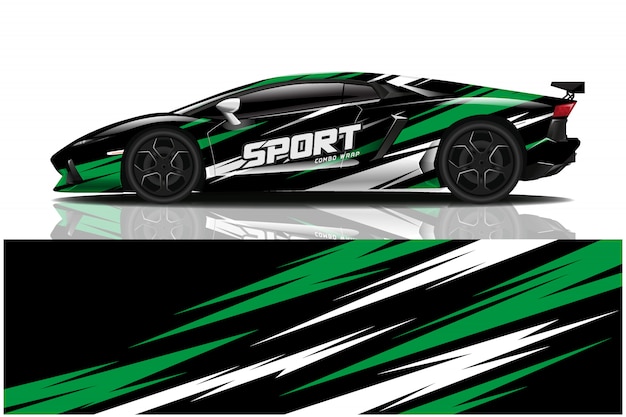 Sportwagen verpakking sticker ontwerp