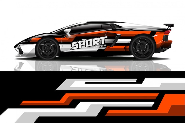 Sportwagen verpakking sticker ontwerp