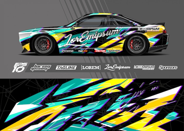 Sportwagen wrap abstract raceontwerp